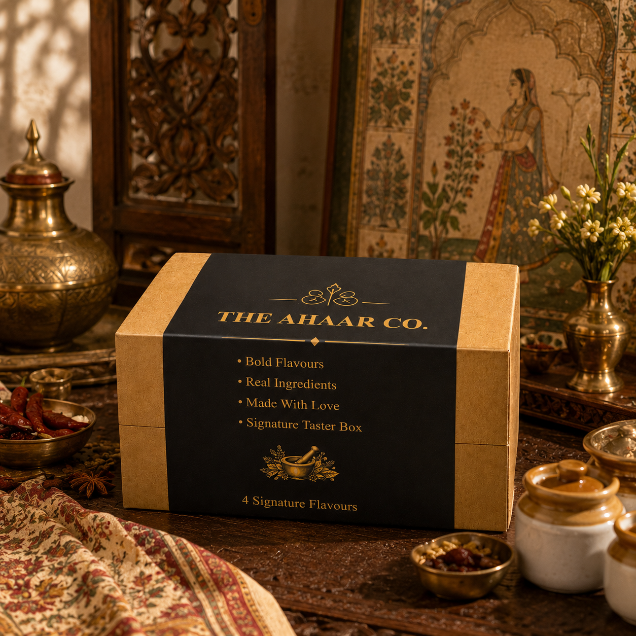 The Ahaar Co Sample Pack | 4x100g Jars - 2 Pickles | 1 Chutney | 1 Chilli Oil